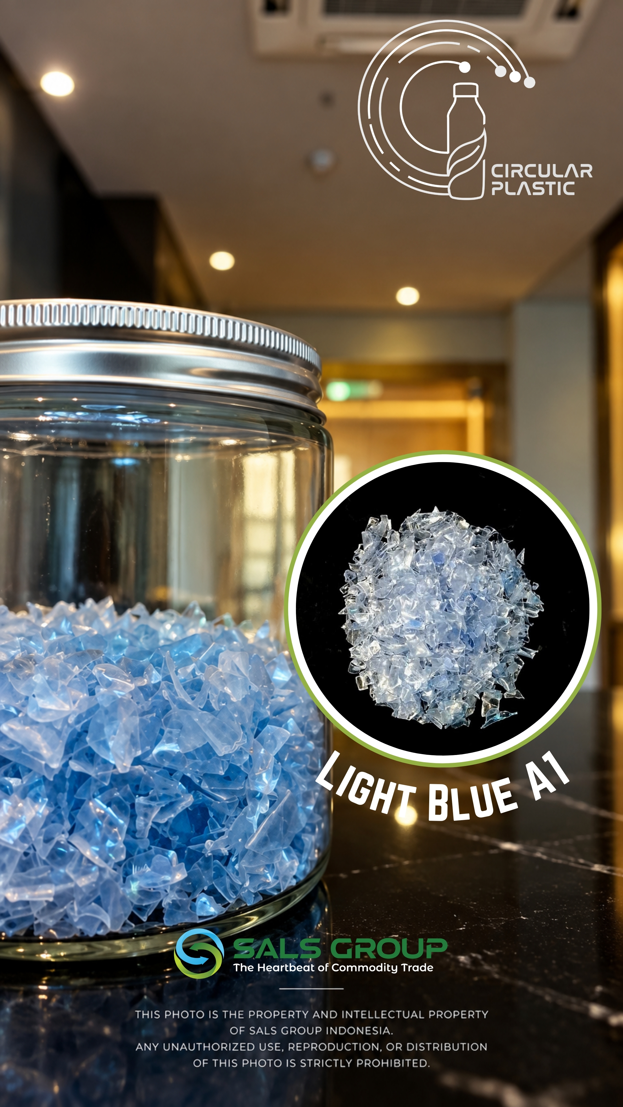 PET FLAKES LIGHT BLUE A1